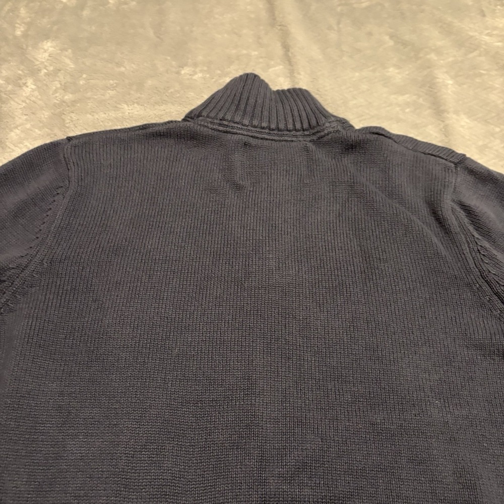 Eddie Bauer Sweater Men Medium Blue Turtleneck Quarter Zip Pull Over - Picture 12 of 16